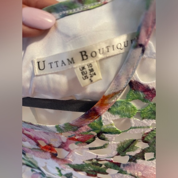 Uttam Boutique Floral print lace mini Dress in Small - Picture 8 of 14